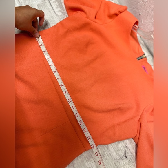 Vintage Betsy Johnson solid bright orange Peach knee Length Dress 12 - Picture 8 of 8